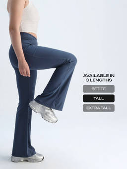 Cava Athleisure - Blue Solid/Plain Fitted High Waist Leggings