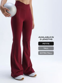 Cava Athleisure - Maroon Petite Hourglass Bootcut Trackpant