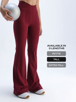 Cava Athleisure - Maroon Tall Hourglass Bootcut Trackpant