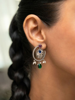 Shaya by CaratLane - Feeling Rivethi Oxidised Earrings in 925 Silver