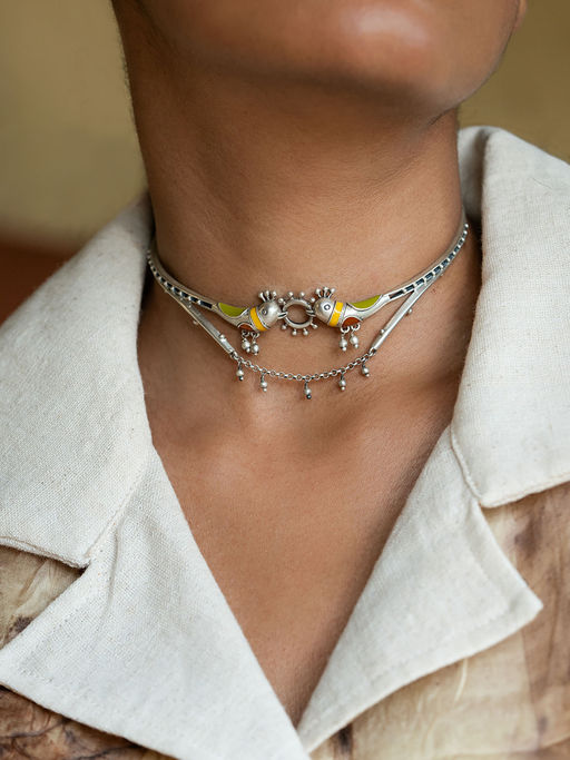 Shaya by CaratLane 925 Silver Shaya by CaratLane Paakhi Choker in Oxidised