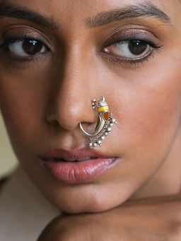 Shaya by CaratLane - 925 Silver Shaya by CaratLane Paakhi Nose Ring in Oxidised