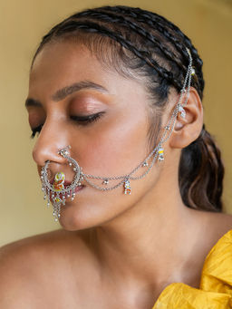 Shaya by CaratLane - 925 Silver Shaya by CaratLane Ekatra Nose Ring in Oxidised