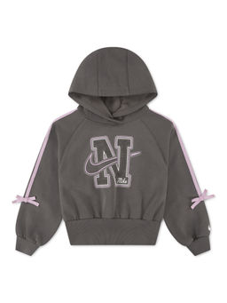 Nike - Grey Printed Juxta-Girl Pullover Fleece Hoodie