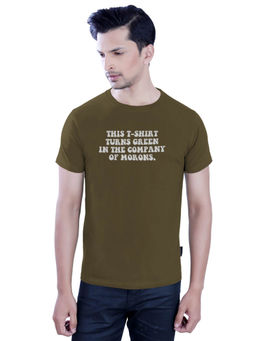 Tantra - Olive Casual Round Neck Printed T-Shirt