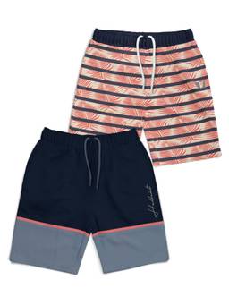HELLCAT - Trendy Navy Blue Printed Shorts for Boys (Pack of 2)