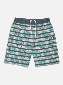 HELLCAT - Trendy Cool Dark Grey Striped Printed Shorts for Girls