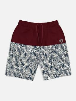 HELLCAT - Trendy Burgundy Printed Shorts for Girls