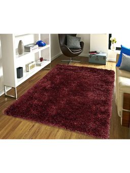 Saral Home - Maroon Polyester Carpet-180x270 cm