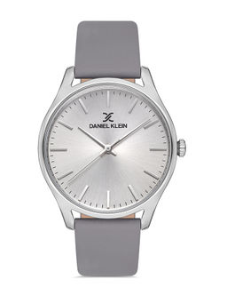 Daniel Klein - Grey Color Leather Strap Watch for Women DK.1.13196-6