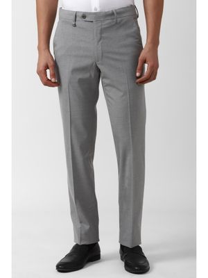 Van Heusen Formal Trousers : Buy Van Heusen Men Grey Textured Slim Fit ...