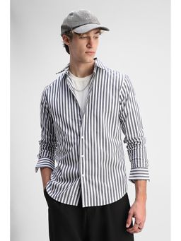 Snitch - Men Black Collar Neck Slim Fit Shirt