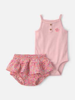 Carter's - Infant Girls Floral Bodysuit & Bloomer Set - Pink