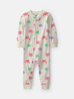Carter's - Infant Girls Sea Critters 100% Cotton Sleepsuit - White