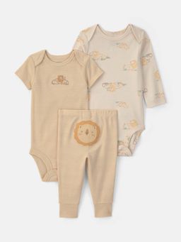 Carter's - Infant Boys Lion Bodysuit & Joggers Set - Yellow/Ivory