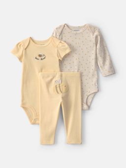 Carter's - Infant Girls Bee Bodysuit & Joggers Set - Yellow/Ivory