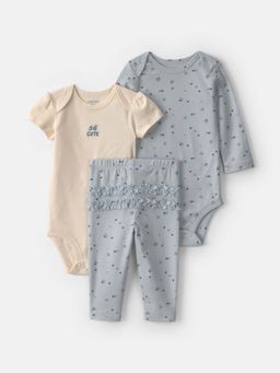 Carter's - Infant Girls Blueberry Bodysuit & Pant Set - Blue/Ivory
