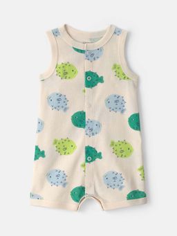 Carter's - Infant Boys Pufferfish Sleeveless Romper - White