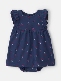 Carter's - Infant Girls Cherry Sleeveless Bodysuit Dress - Navy Blue