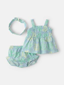 Carter's - Infant Girls Coral Dress & Bloomer Set - Blue/Green