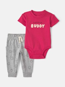 Carter's - Infant Boys Bodysuit & Joggers Set - Red/Grey
