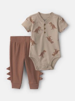 Carter's - Infant Boys Dinosaur Bodysuit & Joggers Set - Brown