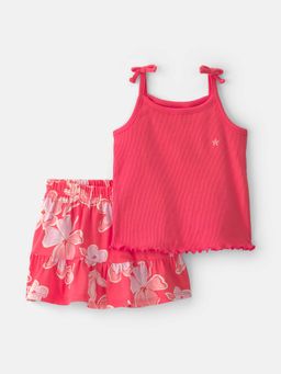Carter's - Infant Girls Floral Top & Skirt Set - Orange