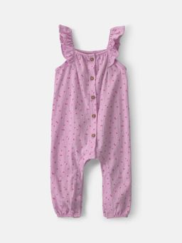 Carter's - Infant Girls Cherry Flutter Sleeve Jumpsuit - Purple