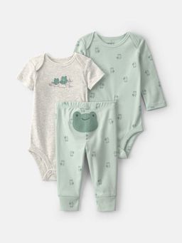 Carter's - Infant Boys Frog Bodysuit & Joggers Set - Green/Grey