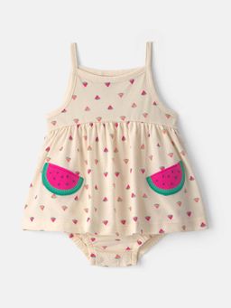 Carter's - Infant Girls Watermelon Bodysuit Dress - White