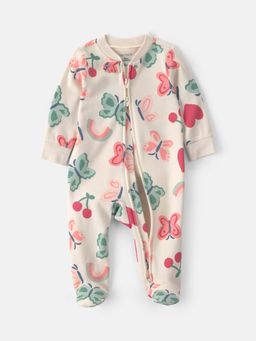 Carter's - Infant Girls Butterfly Snug Fit Sleep & Play Sleepsuit - White