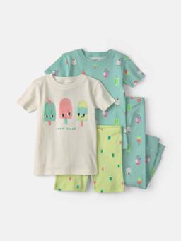 Carter's - Toddler Girls Sweet Squad' Popsicle 100% Cotton Set - Blue/Green (Pack of 4)