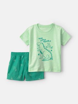 Carter's - Toddler Boys Dinosaur T-Shirt & Short Set - Green