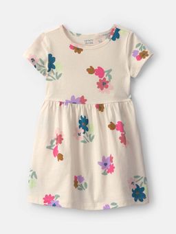 Carter's - Toddler Girls Floral Short-Sleeve Dress - Beige