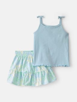 Carter's - Toddler Girls Tropical Floral Tank Top & Skorts Set - Blue