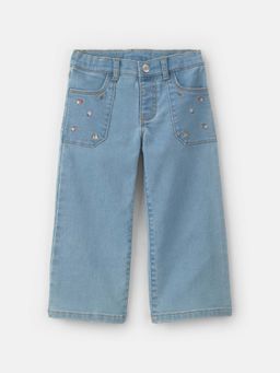 Oshkosh B'gosh - Toddler Girls Wide-Leg Jeans - Light Wash - Navy Blue