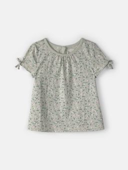 Oshkosh B'gosh - Toddler Girls Floral Puff-Sleeve Top - Green