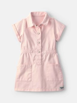 Oshkosh B'gosh - Toddler Girls Twill Button-Up Utility Dress - Pink