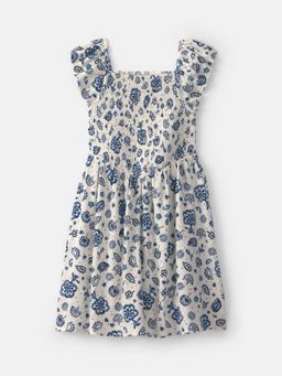 Oshkosh B'gosh - Kids Girls Smocked Floral Dress - White