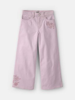 Oshkosh B'gosh - Kids Girls Floral Embroidered Cropped Pants - Purple