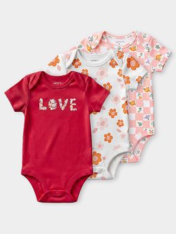 Carter's - Baby Girl Organic Cotton Bodysuits In Fruit Print (Pack of 3)