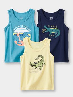 Carter's - Toddler Boy Organic Cotton Vest In Assorted Prints (Pack of 3)