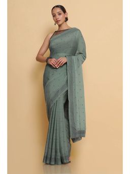 Soch - Green Chiffon Embellished Sequined with Unstitched