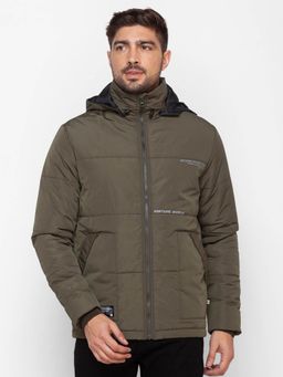 Spykar - Bottle Green Nylon Full Sleeve Casual Jacket for Men