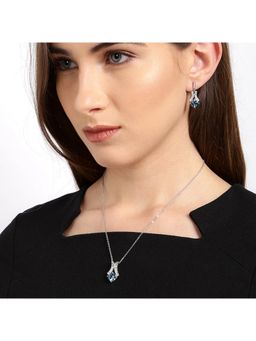 Yellow Chimes - Crystals from Swarovski Collection Silver-Toned Jewellery Set