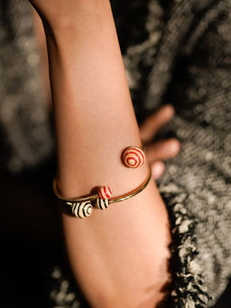 Divas Mantra - 92.5 Sterling Silver Red Candy Bracelet with Red Chalcedony Stone