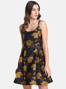 Kazo - Navy Blue Mini Dress