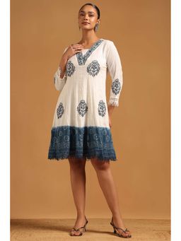 Soch - Women Blue Chambray Solid Dress
