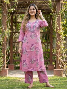 FASHOR - Floral Printed Straight Co-Ord Set