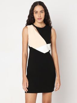 VERO MODA - Black Colour Blocked Mini Dress